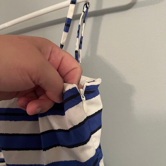 Gap Blue & White Stripe Sleeveless Mini Dress Womens Size 0 Petite Spandex Blend - Picture 4 of 11